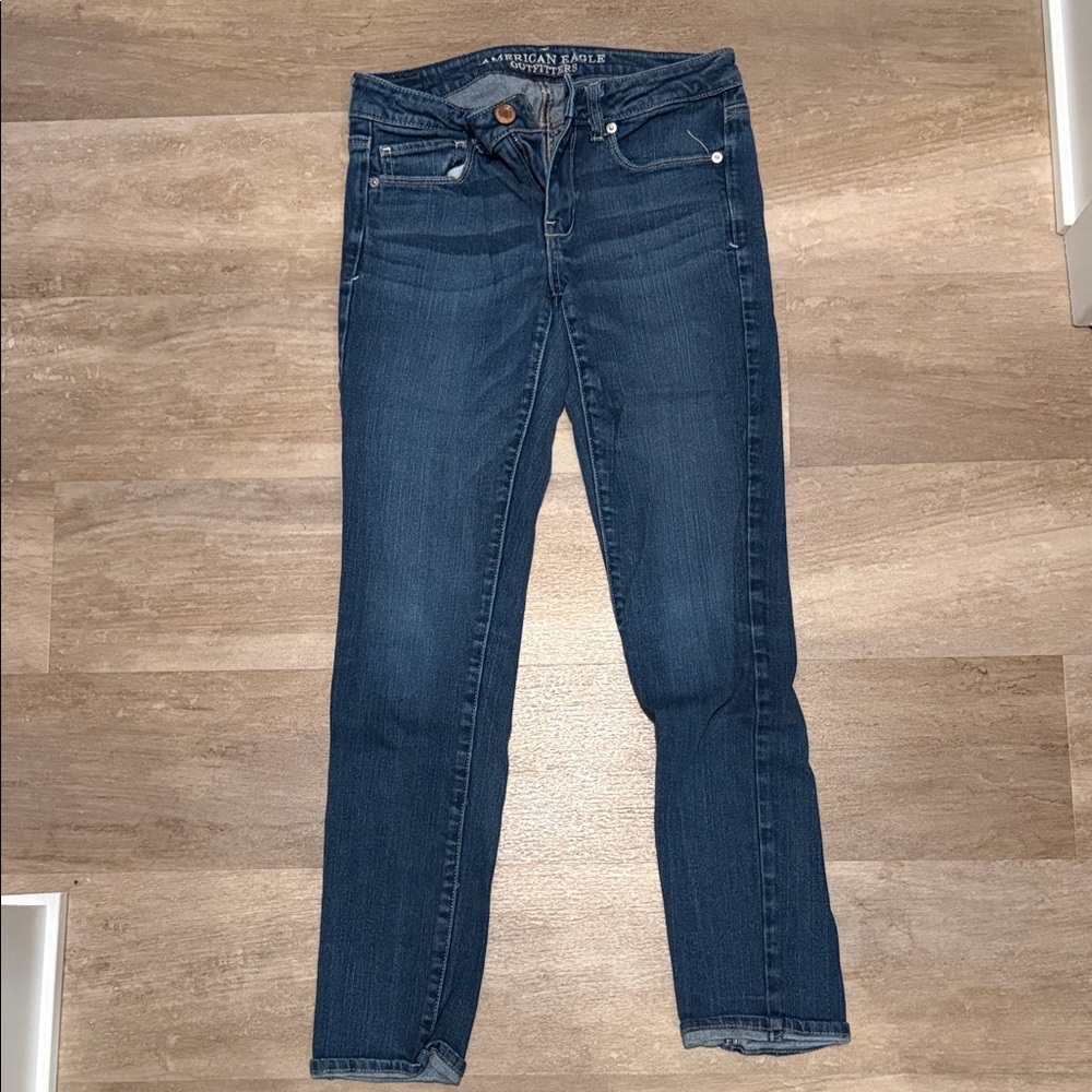 American Eagle Outfitters Women's Dark Blue Skinny Jeans